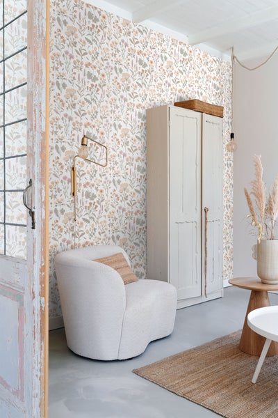 Sanders und Sanders Tapete Feldblumen Helllila, Terrakotta, Gelb und Grün - 50 x 900 cm - 935383