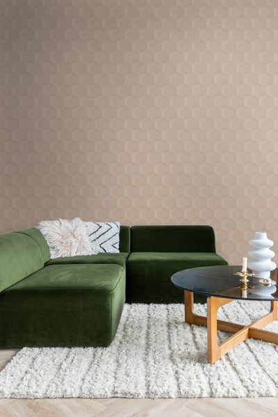 Origin Wallcoverings Tapete 3D Wabenmuster Hellrosa - 53 cm x 10.05 m - 348020