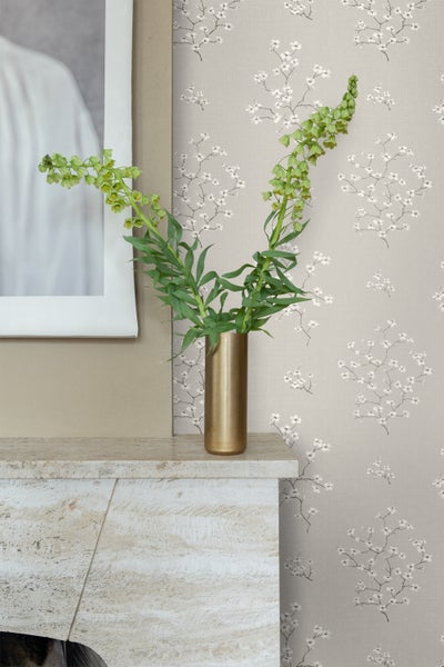 Origin Wallcoverings Tapete Blüte Taupe - 53 cm x 10.05 m - 346543