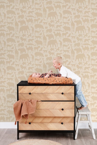 ESTAhome Tapete Tiere Beige - 53 cm x 10.05 m - 139788