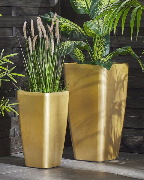Blumenkübel MODI Stein 40 cm Gold
