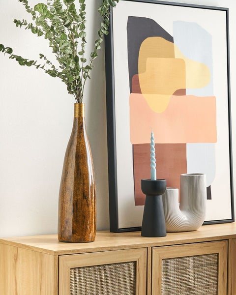 Blumenvase BURGOS Keramik 52 cm Braun