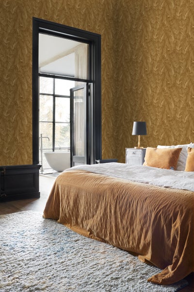 Origin Wallcoverings Tapete Palmblätter Ockergelb - 50 x 900 cm - 347891