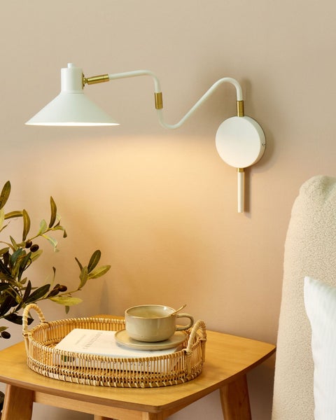 Wandlampe BALIEM verstellbar Metall Weiß