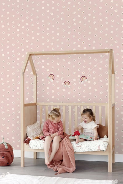 ESTAhome Tapete Gänseblümchen Rosa - 53 cm x 10.05 m - 131113
