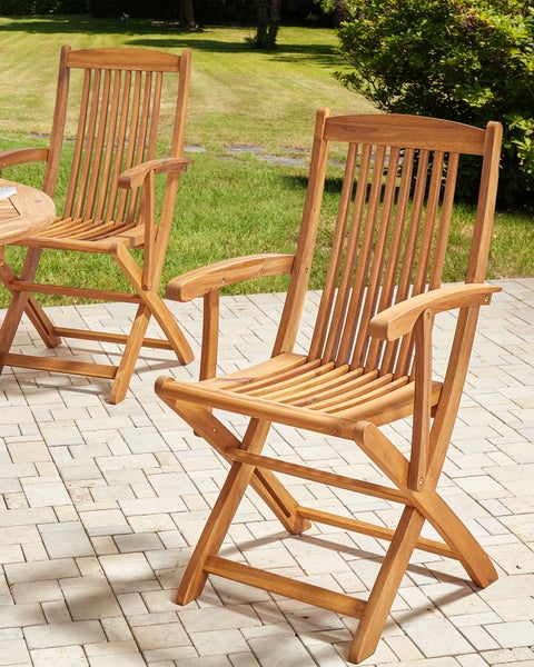 Gartenstuhl 2er Set MAUI II Akazienholz Hellbraun