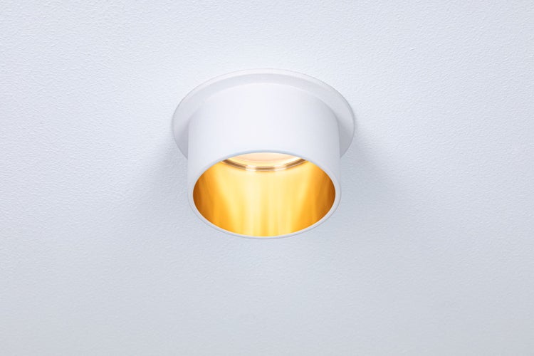 LED Einbauleuchte 3-Step-Dim Gil Coin IP44 rund 68mm Coin 6W 470lm 230V dimmbar 2700K Weiß matt, Gold