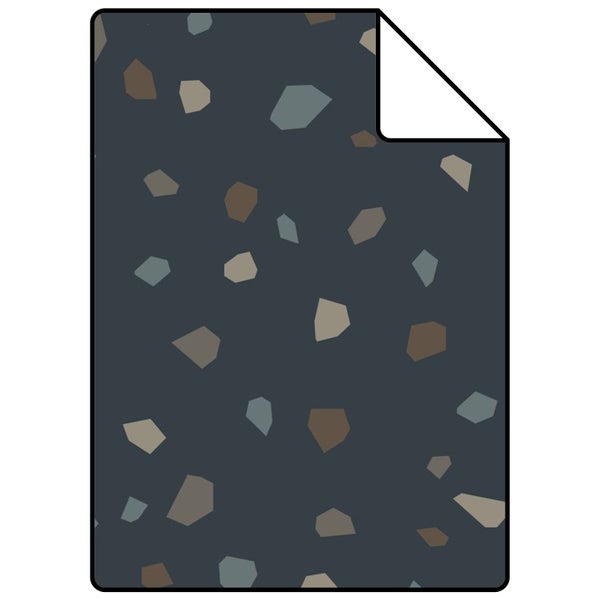 ESTAhome Tapete Terrazzo-Motiv Dunkelblau - 50 x 900 cm - 139828