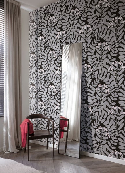 Masureel Tapete Blumen Grau - 53 cm x 10.05 m - 631056