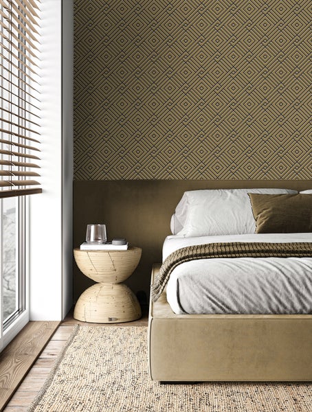 Origin Wallcoverings Tapete 3D grafisches Motiv Gold und Schwarz - 50 x 900 cm - 347979