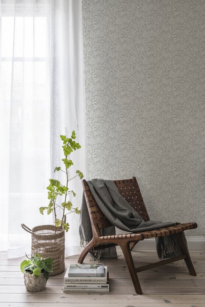 Duro Tapete Blumen Grau - 53 cm x 10.05 m - 661144