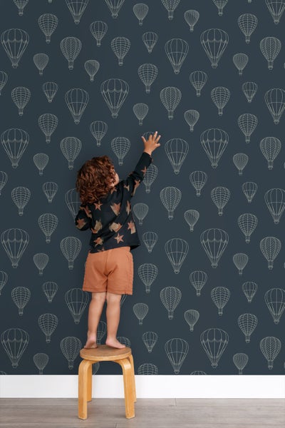 ESTAhome Tapete Luftballons Dunkelblau - 50 x 900 cm - 139721
