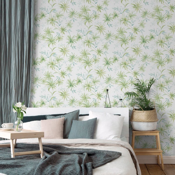 Sanders und Sanders Tapete Blätter Grün und Grau - 53 cm x 10 m - 640227