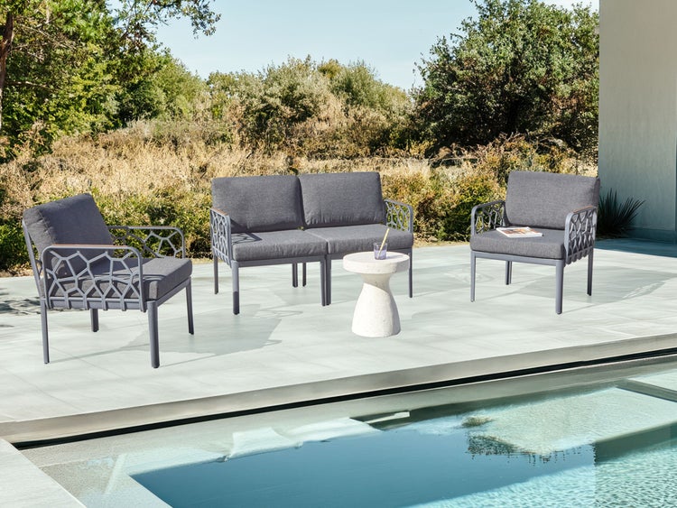 Gartensofa Set 4-Sitzer ERICHE Dunkelgrau
