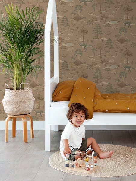 Tapetenrolle mit Dinosaurier- und Dschungelmotiven