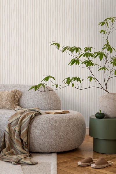 Sanders und Sanders Tapete Streifen Crème-Beige - 53 cm x 10 m - 640548