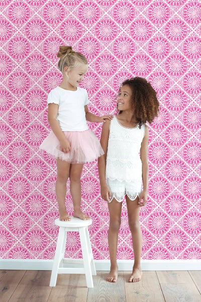 ESTAhome Tapete Fliesenmuster Rosa - 53 cm x 10.05 m - 148610