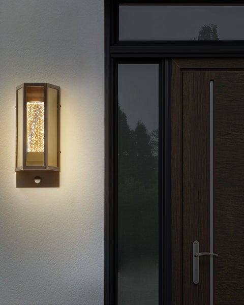 LED Außenwandleuchte FRUID mit Bewegungsmelder Braun