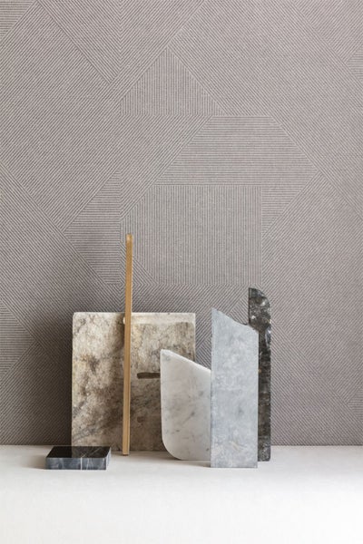 Masureel Tapete geometrisches Motiv Grau - 53 cm x 10.05 m - 630740
