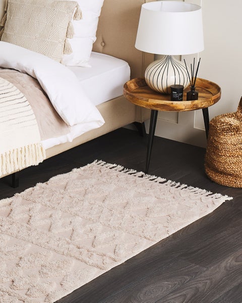 Teppich DIDIM Beige 80 x 150 cm Baumwolle