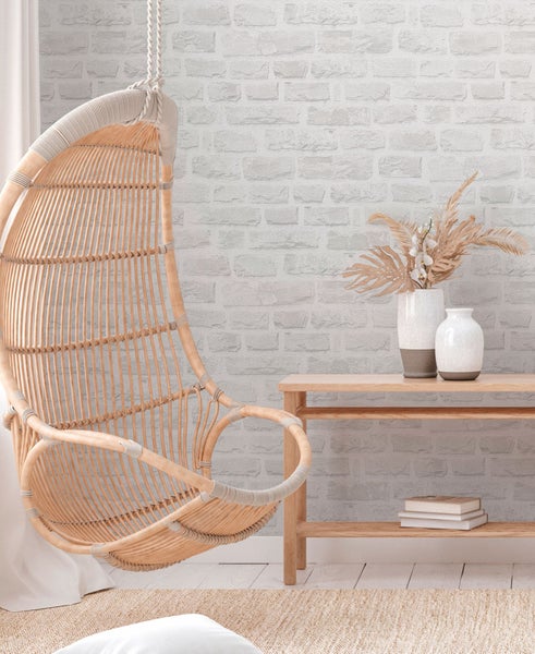 Raumgestaltung mit Deko-Tapete in Steinoptik, PVC-frei, wasserbasiert und frei von Phthalaten