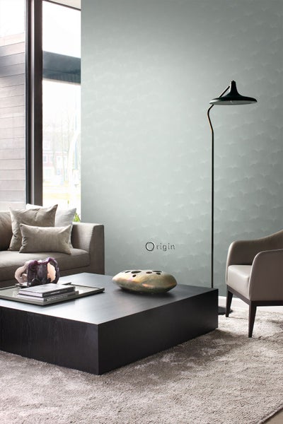 Origin Wallcoverings Tapete Ginkgoblätter Seladongrün - 53 cm x 10.05 m - 347748