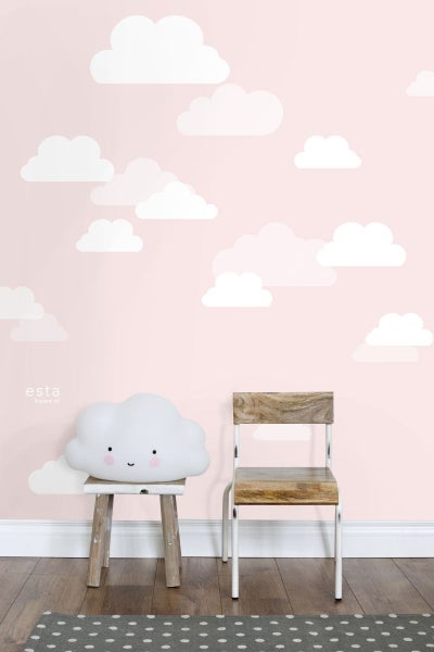 ESTAhome Fototapete kleine Wolken Hellrosa - 200 x 279 cm - 158843