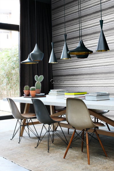 Origin Wallcoverings Tapete Marmor-Optik Schwarz und Weiß - 53 cm x 10.05 m - 337238