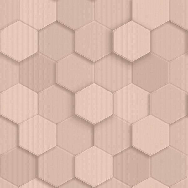 Origin Wallcoverings Tapete 3D Wabenmuster Hellrosa - 53 cm x 10.05 m - 347849