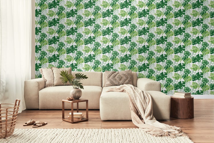 Walls4You Tapete tropische Blätter Grün - 53 cm x 10,05 m - 935293