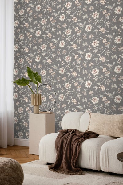 Borastapeter Tapete Blumen Braun - 53 cm x 10.05 m - 660413