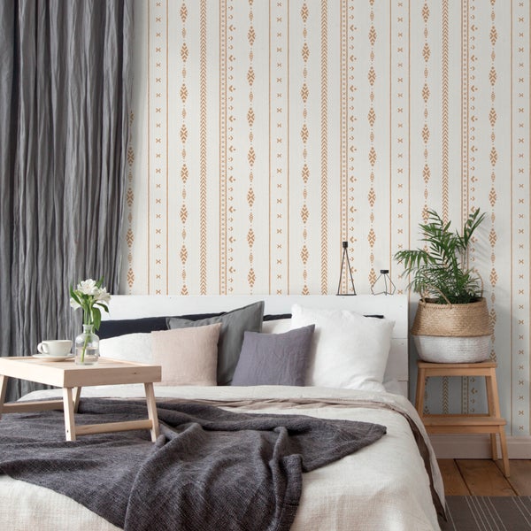 Sanders und Sanders Tapete ethnische Motive Beige und Ockergelb - 53 cm x 10 m - 640524