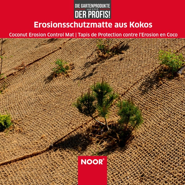 Erosionsschutzmatte KOKOS - 400g/m² - 1x50 m - Böschungsmatte für Gartenarbeit - biologisch abbaubar und chemikalienfrei