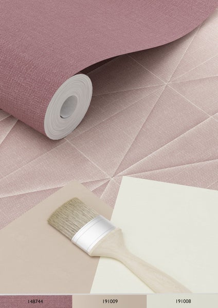 ESTAhome Tapete Origami-Muster Altrosa - 53 cm x 10.05 m - 148709