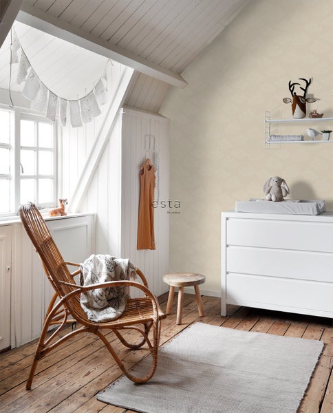 ESTAhome Tapete kleine Wolken Beige - 53 cm x 10.05 m - 139515