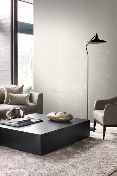 Origin Wallcoverings Tapete Bambusmuster Crême-Weiß - 53 cm x 10.05 m - 345750