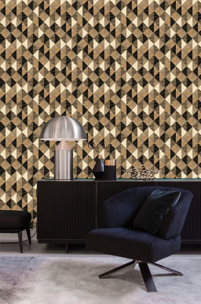 Origin Wallcoverings XXL-Vliestapete 3D Grasmuster Schwarz, Braun und Beige - 50 x 900 cm - 357216
