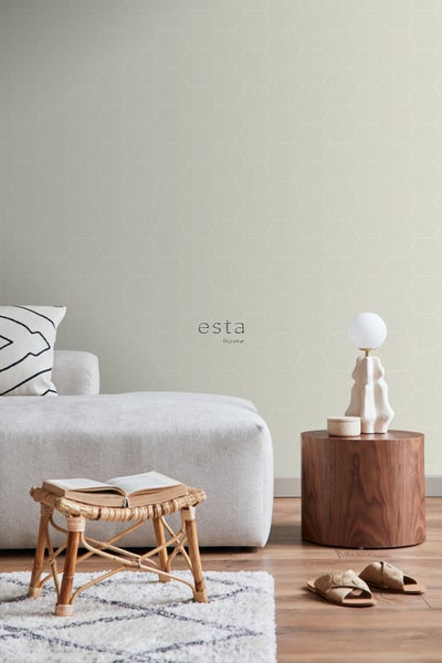 ESTAhome Tapete Wabenmuster Beige - 53 cm x 10.05 m - 148749