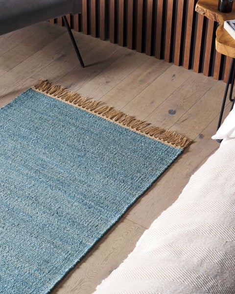 Teppich LUNIA Türkis 80 x 150 cm Jute