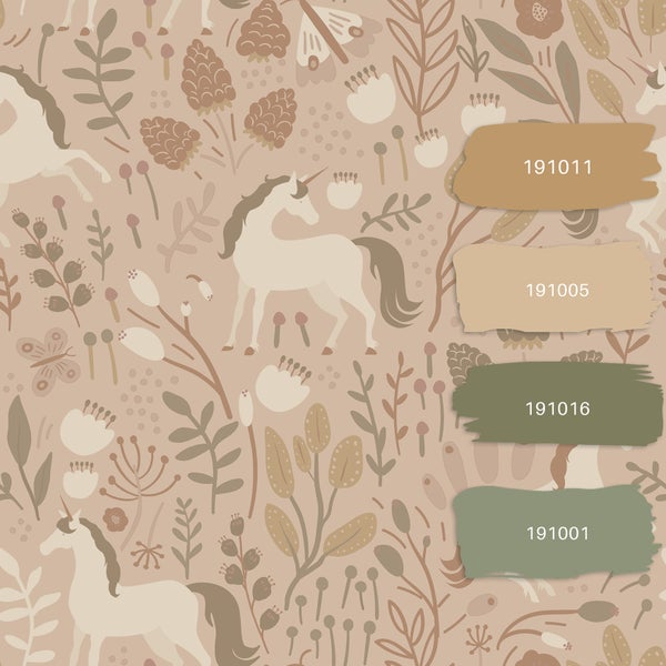 ESTAhome Tapete Einhörner Sandbeige - 53 cm x 10.05 m - 139875