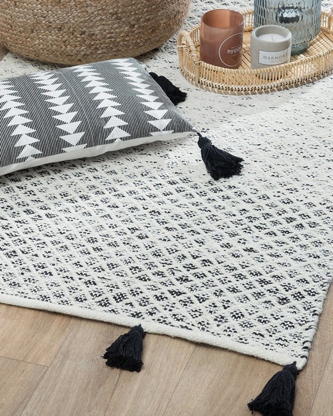 Teppich GEMLIK Schwarz 80 x 150 cm Wolle