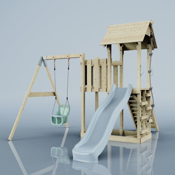 PolarPlay Spielturm Bergen aus Holz in Blau,