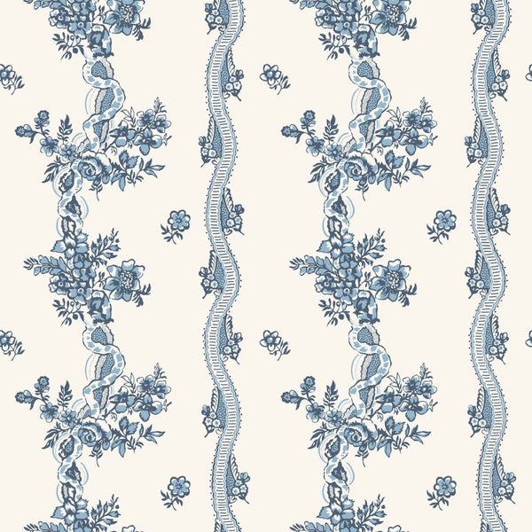 Duro Tapete Blumen Graublau - 53 cm x 10.05 m - 661174