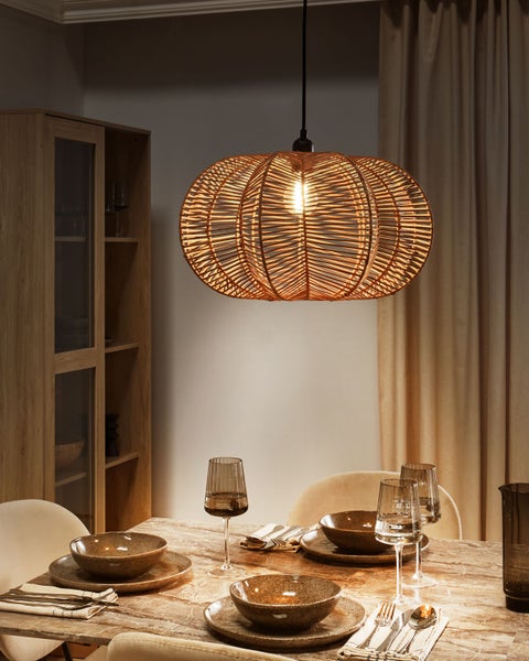 Hängeleuchte KIBI Rattan Naturfarben