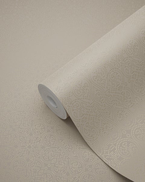Origin Wallcoverings Tapete kleine Ornamente Creme-Beige - 53 cm x 10.05 m - 345443