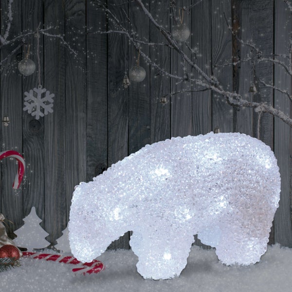 Dekorativer Eisbär mit Beleuchtung als festliche Dekoration