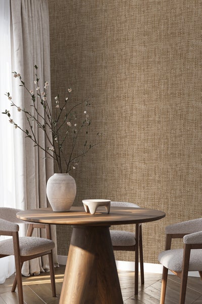 Origin Wallcoverings Tapete Leinen-Optik Beigebraun - 50 x 900 cm - 348049