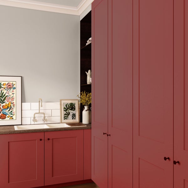 MissPompadour seidenmatte Holzfarbe - Rot mit Schweden - 1 L, Möbelfarbe ohne Schleifen - Farbe für Holz, Metall, Kunststoff - Holzlack, Möbellack schnelltrocknend mit hoher Deckkraft