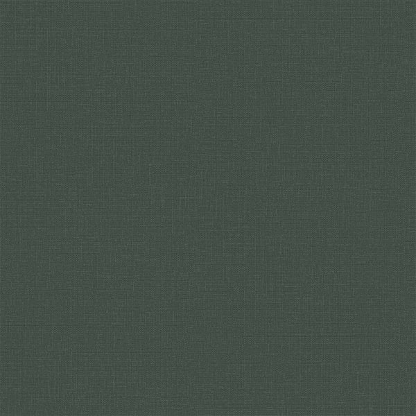 ESTAhome Tapete Leinen-Optik Dunkelgrün - 53 cm x 10.05 m - 148755