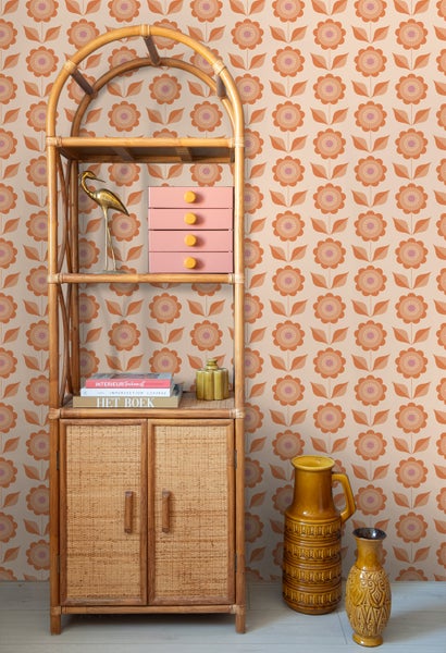 ESTAhome Tapete Blumen Orange - 50 x 900 cm - 130977